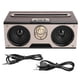 thumbnail image 1 of Altavoz Bluetooth retro de madera, HiFi, inalámbrico, portátil, con sonido compatible con tarjeta de memoria AUX en color madera oscura., 1 of 14