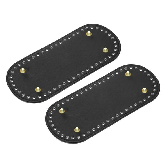Oval Bag Bottom Shaper Pad, 2Pack 22x10cm PU Leather Cushion Base Black