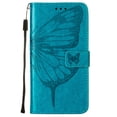 thumbnail image 4 of Decase iPhone 12 Case, Butterfly Patterned Wallet Case, Magnetic Folio Faux Leather with Wrist Strap Credit Card Holder Slots Kickstand Protective Cover For iPhone 12, Blue, 4 of 14