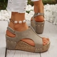 thumbnail image 5 of Wedge Sandals for Women 2025 Platform Sandals with Ankle Strap Open Toe Wedge Heels Sandals Dressy Casual Boho Summer Beach Sandals Ladies Wedges, 5 of 7
