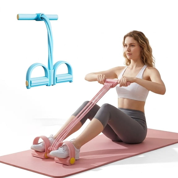 Gentle Gains Exercise Band, Durable 6-Tubes Multifunction Pedal Resistance Bands with Handles, Natural Rubber Foot Pedal Resistance Bands, Waist, Arm, Leg Stretching Training
