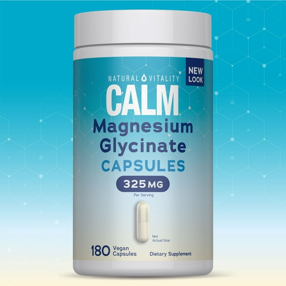 Calm Magnesium Glycinate Capsules | 180 Count | by Natural Vitality