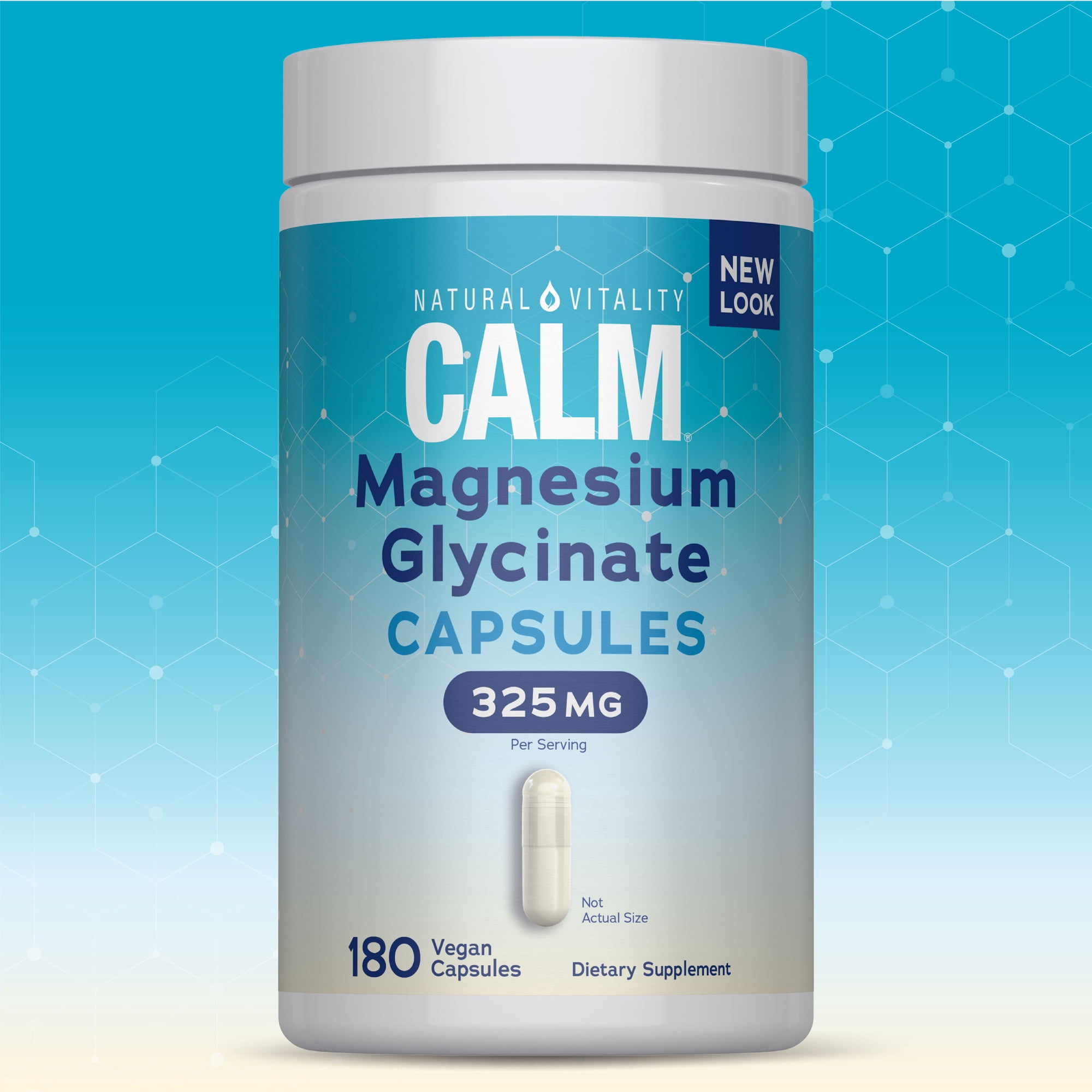 Calm Magnesium Glycinate Capsules | 180 Count | by Natural Vitality