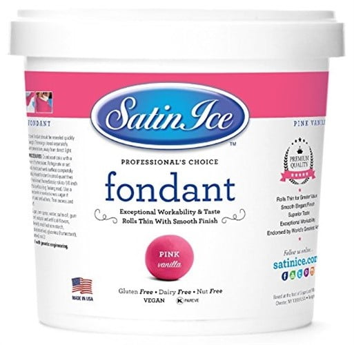 Satin Ice Pink Fondant, Vanilla, 2 Pounds