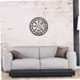 thumbnail image 5 of Arte de pared con brújula vikinga, esculturas de brújula nórdica, colgante de pared de metal hueco negro para dormitorio, decoración de pared de metal para dormitorio moderno (28 cm), 5 of 5