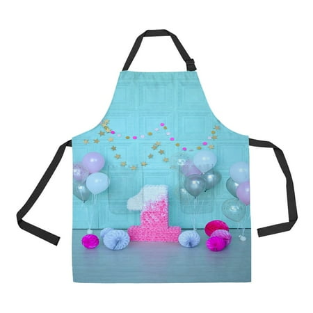 

ABPHQTO A Lot Of Balloons Blue Color Apron Home Kitchen Apron with Pockets