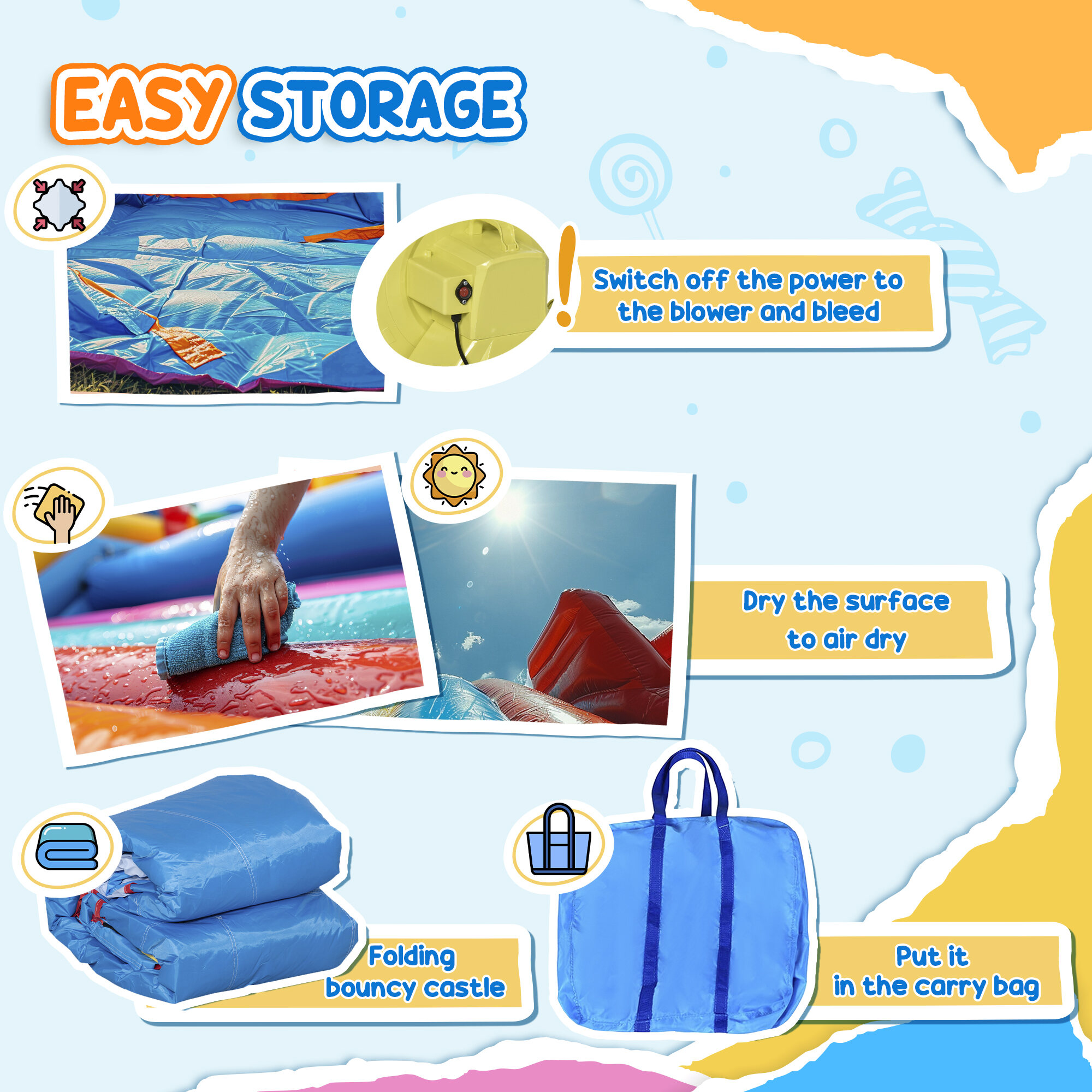 Kids Outdoor Toys, 6-in-1 Inflatable Bounce House with Slide, Climbing Wall, Water Cannon, and More, Inflatable Water Slide for Kids with 2 Min. Inflation with Inflator, Outdoor Play Equipment