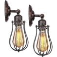 thumbnail image 1 of 2 Pack Industrial Wall Lights E27 Shade Cage Pendant Lights Retro Ceiling Lights, 1 of 5