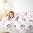 thumbnail image 4 of Feelyou Basketball Sports Kids Bedding Comforter Set, Cute Princess Bow-tie Twin Comforter Sets, Kawaii Cartoon Theme Reversible Bedding Set, Ultra Soft Bedroom Decor, 2-Piece, 4 of 8