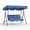 blue, variant on 3-Seat Outdoor Patio Swing Chair with Adjustable Canopy, Armrests, Breathable Textilene, Heavy Duty Waterproof Steel Frame, Glider Bench for Garden, Poolside - Gray-10z