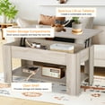 thumbnail image 4 of NiamVelo Lift Top Coffee Table with Hidden Storage Compartment, 41 in Wooden Coffee Table Accent Table for Living Room, Reception Room, Industrial Style, Grey, 4 of 9