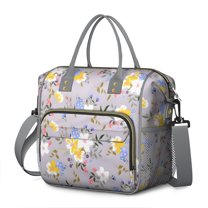 Pioneer Flower Floral Print Pattern Womens Lunch Box for Work,Insulated Large Lunch Bag for Tween and Teen,Loncheras Para Mujer,Leakproof Adult Lunch Bag for Work,Beach,Travel,Picnic,Camping