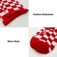 thumbnail image 6 of COUVER Red and White Cotton Checkered Mid Calf Crew Socks 2 Pack Women's, 6 of 7