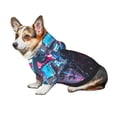 thumbnail image 7 of Honeii Neon Night Cityscape Print Small Dog Hoodies Pet Hooded Sweatshirts Fall Winter Puppy Cat Sweaters Warm Clothes for Small Dogs Outfits Costume-X-Large, 7 of 7