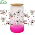 thumbnail image 2 of Nicko Factory, venta al por mayor, envolturas de tazas de transferencia UV DTF, pegatinas de transferencia de sublimación troqueladas personalizadas para vasos de vidrio Libbey de 16oz, Tumbl, 2 of 4
