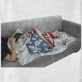 thumbnail image 6 of American Soft Flannel Fleece Throw Blanket, USA Flag Hand Drawn All States Cultural Heritage Howdy Texas Cowboy Themed, Cozy Plush for Indoor and Outdoor Use, 50" x 70", White Blue Red, by Ambesonne, 6 of 6