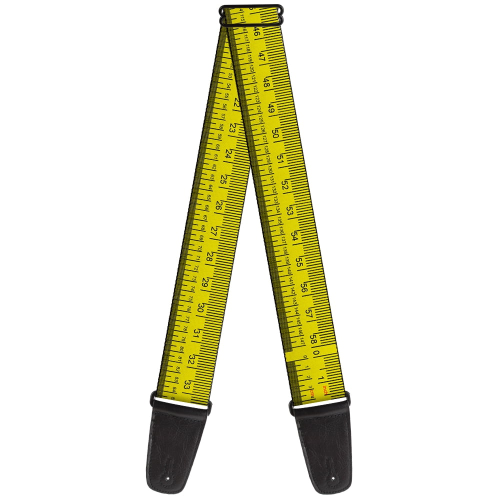Buckle-Down Guitar Strap, Measuring Tape Yellow Black Red, 2 Inches Wide