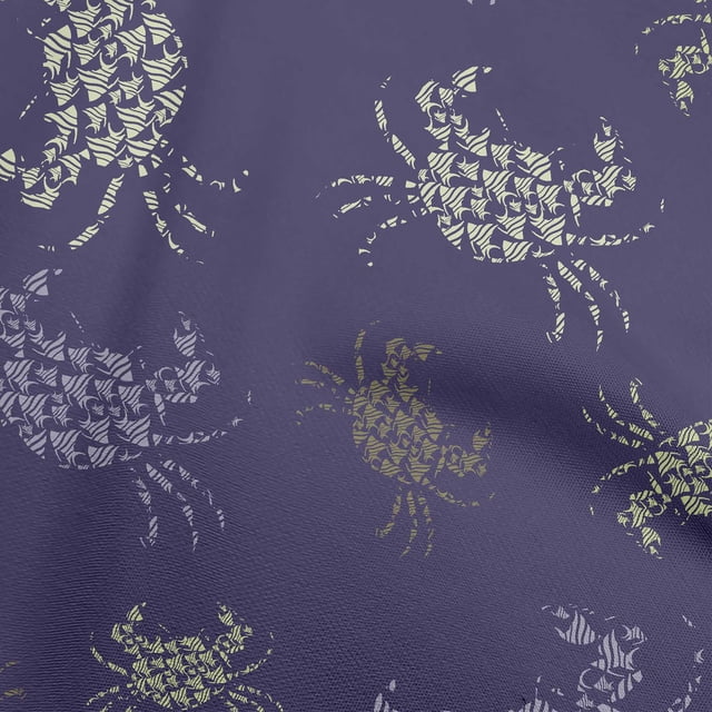 oneOone Polyester Spandex Navy Blue Fabric Sea Craft Projects Decor Fabric Printed By The Yard 56 Inch Wide