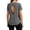 *Gray, variant on Women's Open Back Curved Hem T-Shirt,Ladies Short Sleeve Crew Neck Yoga Top,Breathable Quick Dry Athletic Blouse For Women,Blue,S-3XL