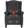 thumbnail image 6 of IPKIG Small Manual Push Back Recliner Chair with Massage, Heating, and Side Pockets, Tufted Upholstered Sofa for Living Room in Blue Gray, 6 of 8