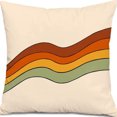 thumbnail image 2 of Boho Sun Sunrise Throw Pillow Covers 18x18 Inch Abstract Bohemian Colorful Stripes Pillow Cases Modern Minimalism Rustic Pillowcase Home Decor For Cushion Couch Sofa Outdoor, 2 of 6