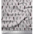 thumbnail image 1 of Soimoi Gray Cotton Poplin Fabric Artistic Leaves Print Fabric by Yard 56 Inch Wide, 1 of 3