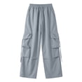 thumbnail image 6 of Women's Summer Casual Fashion Solid Color Quick Drying Work High Waist Straight Tube Wide Leg Multi Pocket Pants, 6 of 6