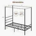 thumbnail image 2 of Gymax Twin Metal Canopy Platform Bed Frame Mattress Foundation w/ Slat Support, 2 of 10