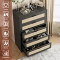thumbnail image 4 of 5 Drawer Rattan Dresser for Bedroom, 47.27” Tall Dresser with Power Outlets, Wood Dresser Chest of Drawers with Metal Handles for Living Room Closet Hallway Entryway, 4 of 7