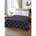 thumbnail image 2 of Navy Blue Geometric Flat Sheets Only King Size, Soft Breathable Bed Top Sheets for Mattress, Brown Modern Abstract Art Aesthetics Luxury Bedding Flat Sheets for Home Hotel Bedroom Bed Protection, 2 of 9