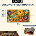 thumbnail image 4 of Juvale Floral Coir Door Mat - 17 x 30 in, Natural & Modern - Outdoor Welcome Mat for Front Door & Patio with PVC Backing, 4 of 8