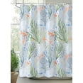thumbnail image 2 of Coastal Ocean Shower Curtain, Coral Starfish Pattern Bathroom Decor Curtains Set with Hooks, Orange Blue Green Waterproof Fabric Home Accessories， Stall 54 X 78 Inch, 2 of 6