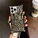 thumbnail image 1 of Funda de metal cuadrada con soporte de anillo de diamante de plumas de leopardo de lujo a prueba de golpes para iphone 14Pro Max 12 11 13Pro Xs xr 7 8plus X Se Fivean unisex, 1 of 2