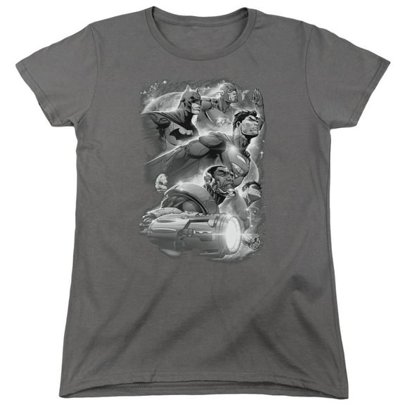 JLA Justice League Atmospheric S/S Women's T-Shirt Charcoal