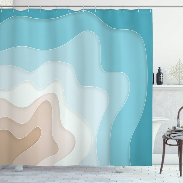 Wave Shower Curtain Geode Inspired, Geode Shower Curtain Hooks