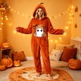 thumbnail image 3 of Halloween Pumpkin Onesie Pajamas, Halloween Cute Ghost Plush Hooded for Adults, Cozy Loungewear for Parties and Movie Nights, Style20#L, 3 of 5