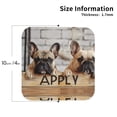 thumbnail image 2 of Leather Coasters with Heat-resistant for Drinks, Cute Bulldogs Apply Cup Coasters Cup Pad Mat for Tabletop Protection, Coffee Table, Office Desk and Housewarming Gift, 2 of 5