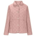 thumbnail image 5 of Women's Winter Quilted Jacket Lightweight Long Sleeve Button Down Diamond Puffer Outerwear Coat with Pockets, 5 of 7