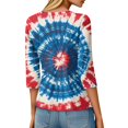 thumbnail image 5 of MEICHEN 4th of July Women's Three Quarter Sleeve Shirt USA Patriotic Flag Graphic Print Top Summer 250th Anniversary Tops, 5 of 7
