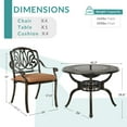 thumbnail image 3 of MEETWARM 5-Piece Outdoor Furniture BBQ Dining Set, All Weather Cast Aluminum Patio Garden Set with 4 Cushioned Chairs, 1 Round Barbecue Grill Table, 3 of 7
