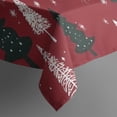 thumbnail image 5 of Red Christmas Tree and Snow Pattern Square Tablecloth,Waterproof Square Table Cover,Wipeable Spillproof Washable Table Cover for Home Kitchen Party Decor 60"x60"(152x152cm), 5 of 6