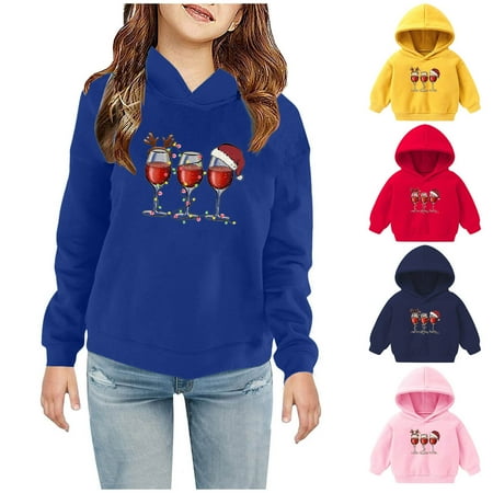 

Baby Deals! Toddler Girl Clothes Clearance YANHAIGONG Baby Girl Hoodie Christmas Sweatshirt Casual Long Sleeve Glass Graphic Pullover Lightweight Comfy Tops Baby Christmas Clothes Clearance 2-7 Years