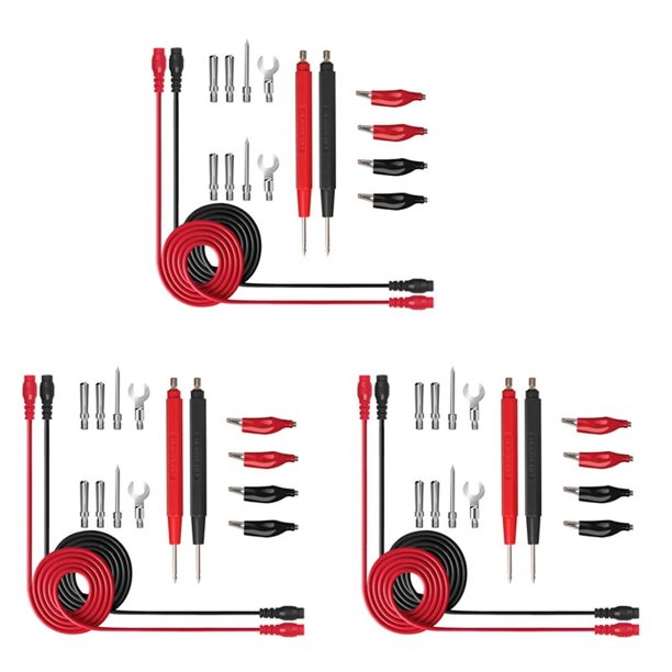 Kit de Cables de Prueba de Sonda de Prueba de MultíMetro de 48 Piezas Reemplace las Sondas de Cables de Prueba para Pinzas de Cocodrilo MultíMetro Digital Sonda Tipo U