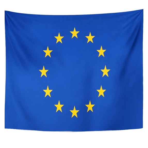 UFAEZU European Union Flag Official Colors and Proportion Correctly Patriotic EU Symbol Wall Art Hanging Tapestry Home Decor for Living Room Bedroom Dorm 60x80 inch