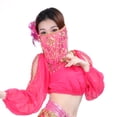thumbnail image 3 of BellyLady Belly Dance Tribal Face Veil With Beads, Halloween Costume Accessory-Yellow, 3 of 6