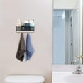 thumbnail image 4 of Mail Organizer Wall Mount Key and Mail Holder for Wall Decorative with 5 Key Hooks Mail and Key Rack Hanger Metal Wire Mesh Storage Basket for Entryway Letters Magazine Bills Leashes Coat - Black, 4 of 6