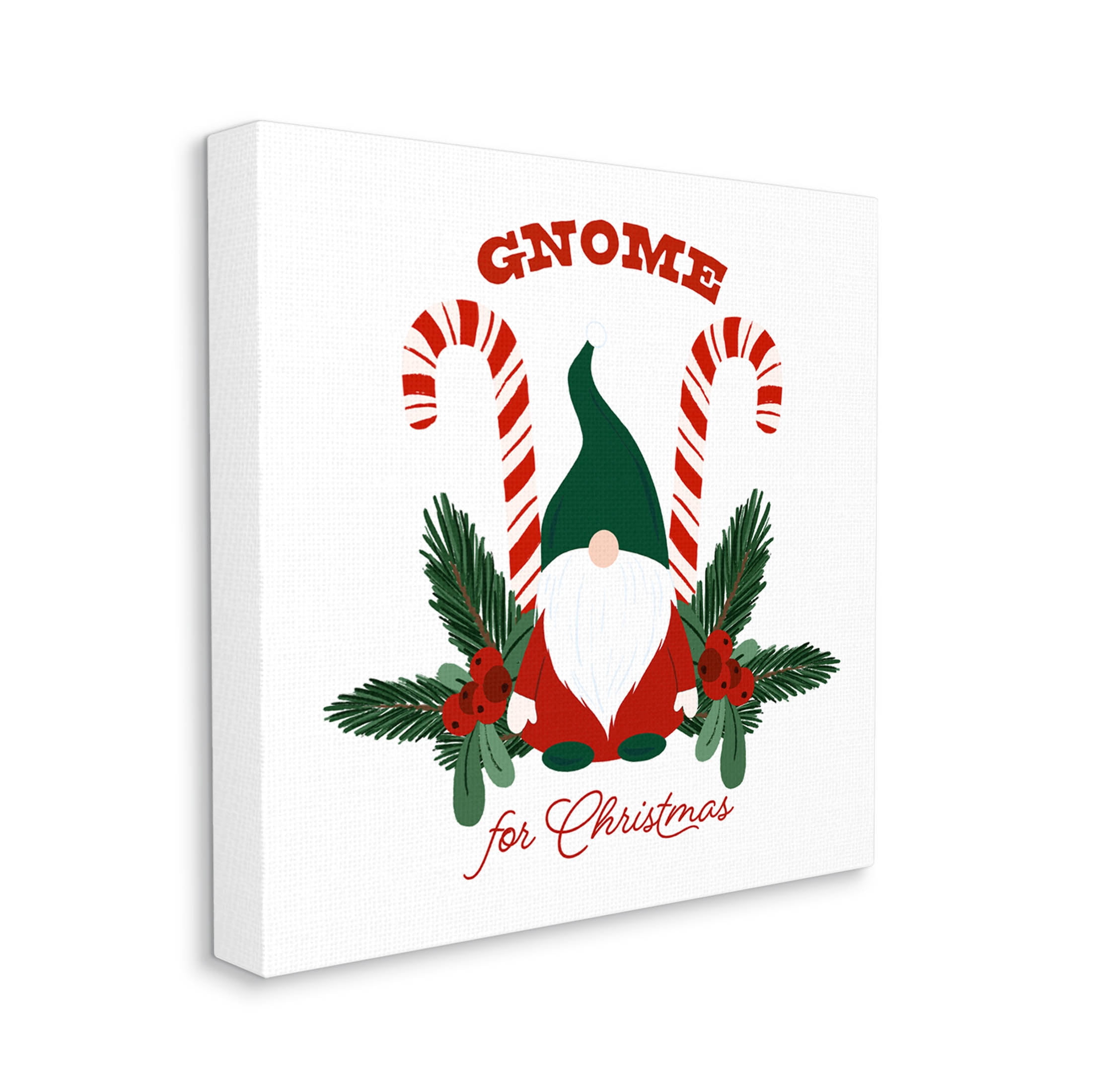 Stupell Industries Gnome For Christmas Candy Canes Graphic Art Gallery Wrapped Canvas Print Wall Art, Design by The Saturday Evening Post
