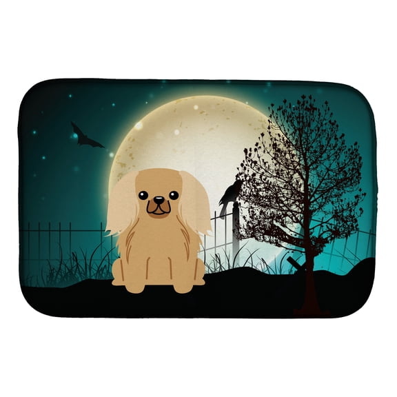 Halloween Scary Pekingnese Fawn Sable Dish Drying Mat