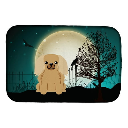 Halloween Scary Pekingnese Fawn Sable Dish Drying Mat