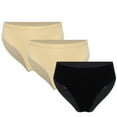 thumbnail image 2 of Raenseen 3Pcs Kids Girl's Ballet Briefs Tan Cotton Seamless Dance Underwear for Gymnastics High Cut Nude&Nude&Black 130, 2 of 6